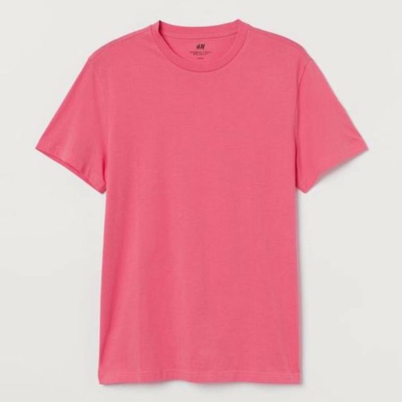 H&M Regular Fit Pink Crew-neck T-shirt - Picture 5 of 5
